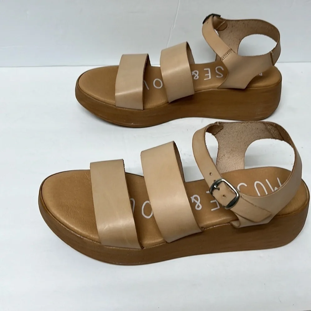 MUSSE & Cloud Men's Platform Wedge Ankle Strap Sandal. Size 11